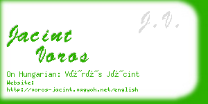 jacint voros business card